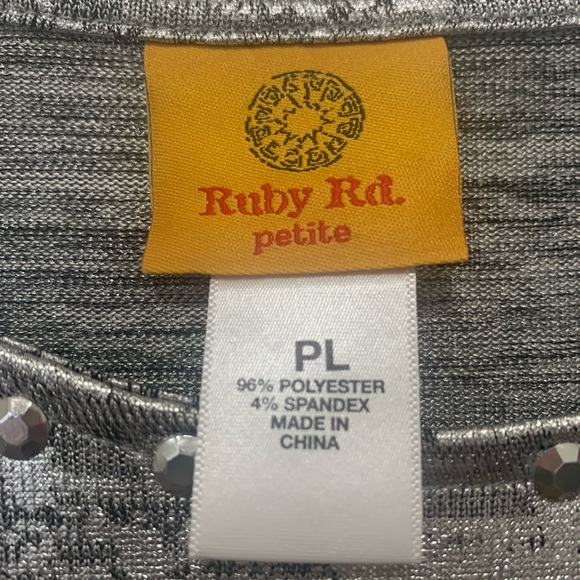 Ruby Rd. Metallic Silver Tunic Dress Size PL - Picture 3 of 5